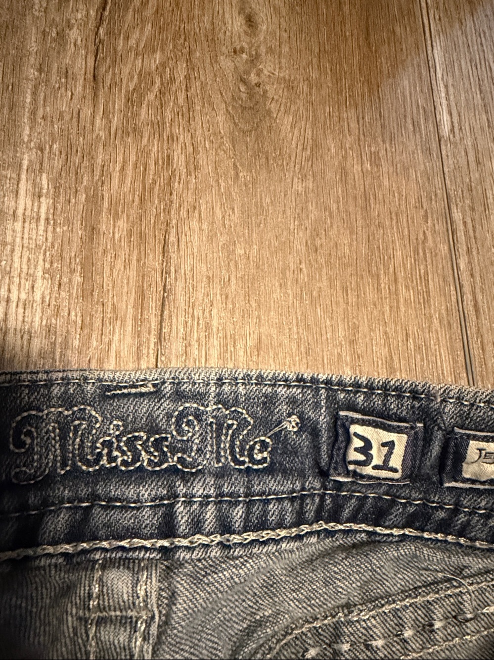 Miss Me Distressed Mid Wash Blue Boot Leg Jeans - Picture 3 of 7